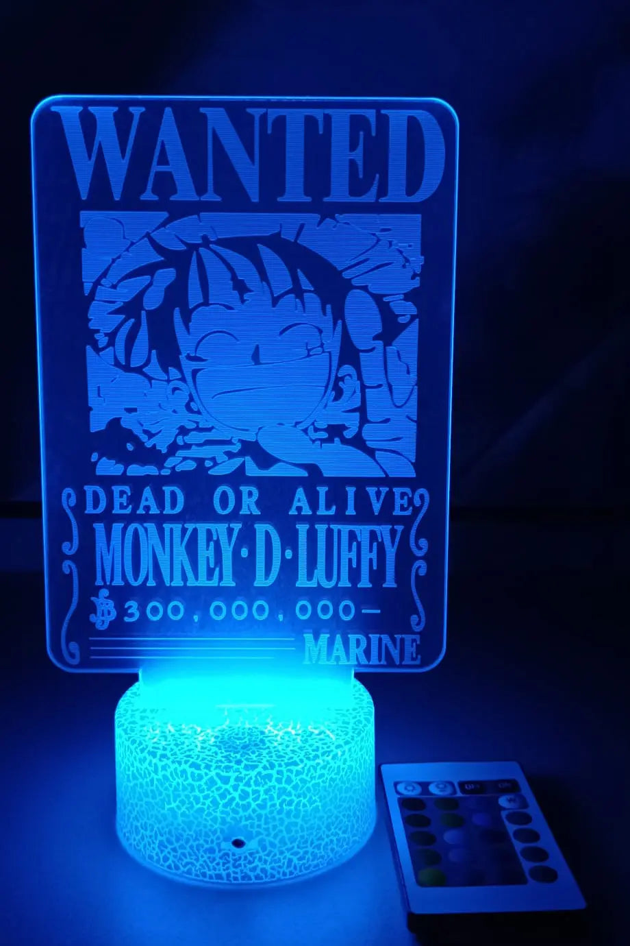 Lámpara LED 3D Wanted Luffy 300 Millones