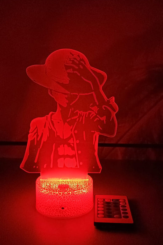 Lámpara LED 3D Monkey D. Luffy