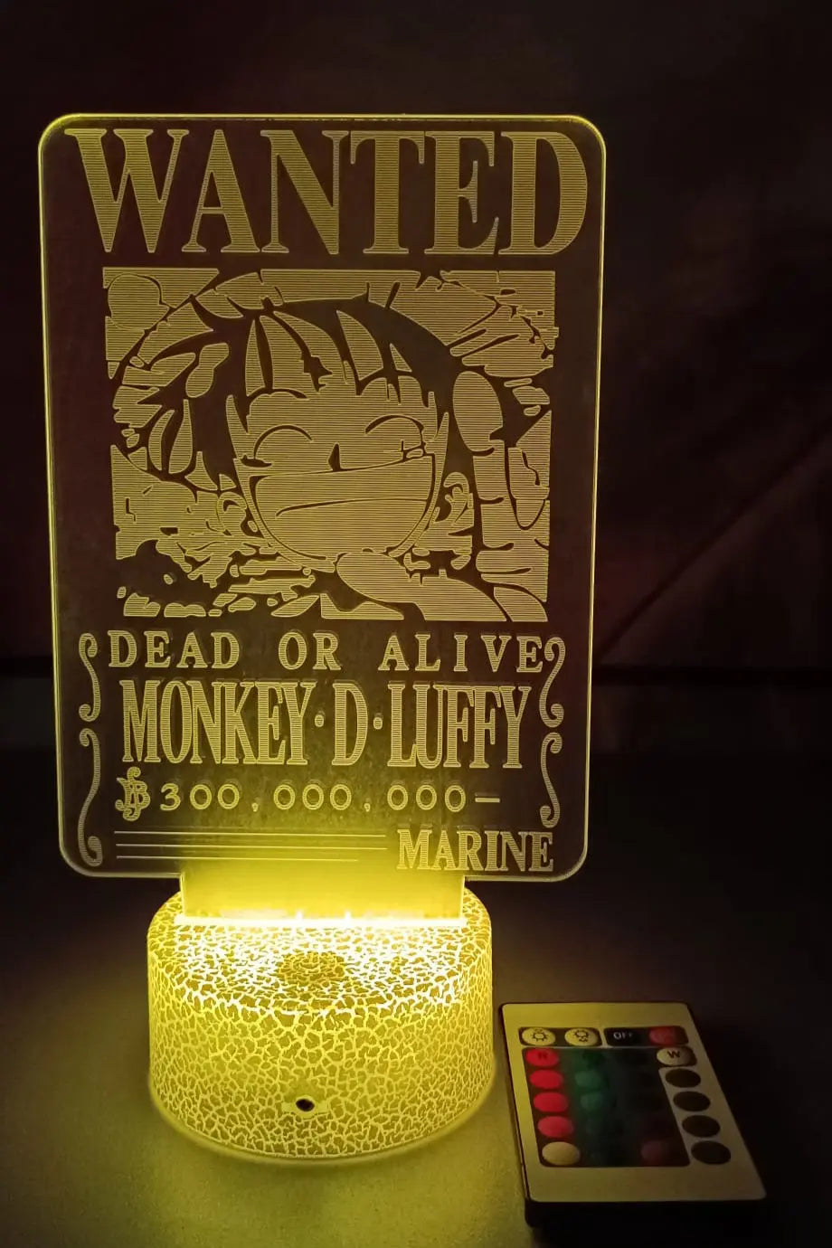 Lámpara LED 3D Wanted Luffy 300 Millones