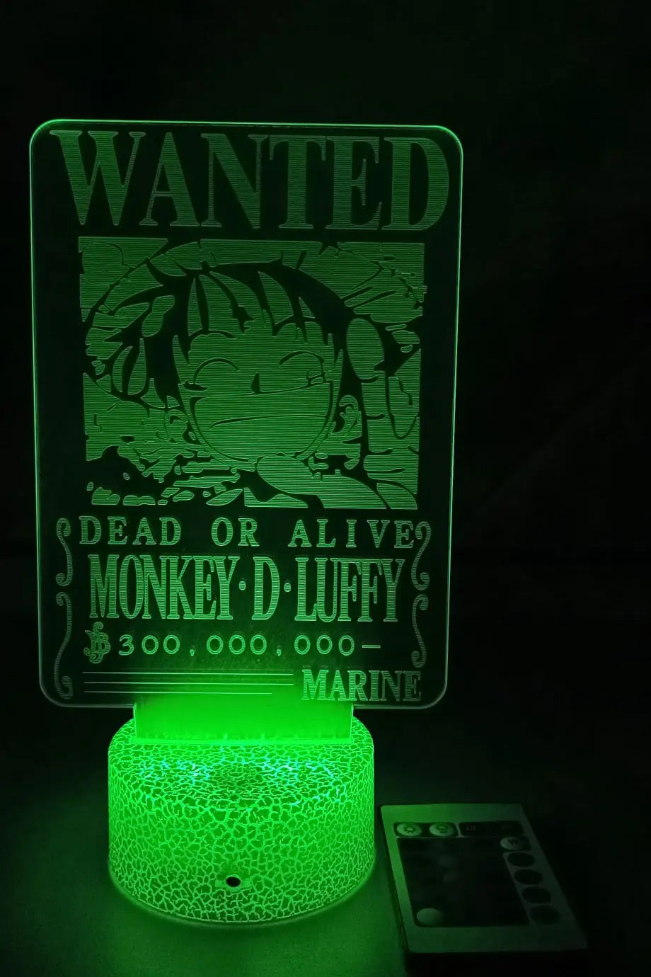 Lámpara LED 3D Wanted Luffy 300 Millones