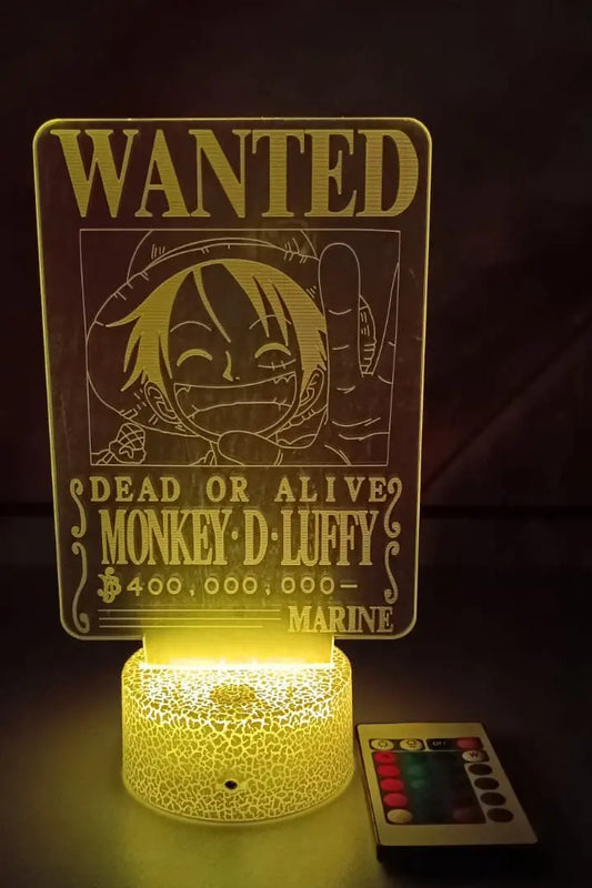 Lámpara LED 3D Wanted Luffy 400 Millones