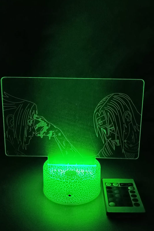 Lámpara LED 3D Itachi y Sasuke