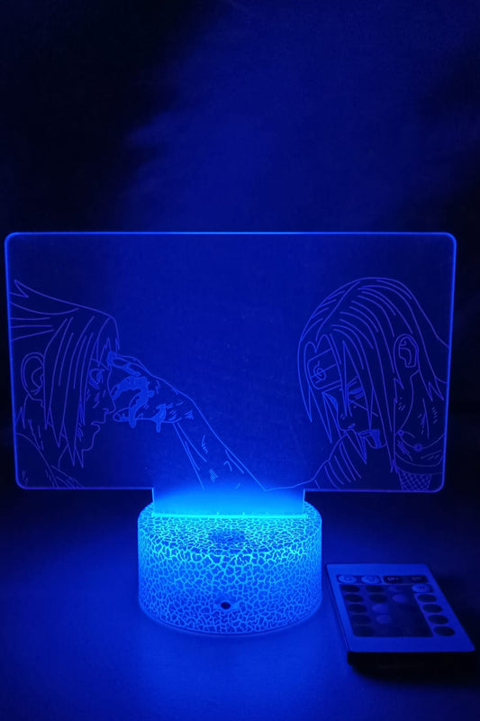 Lámpara LED 3D Itachi y Sasuke