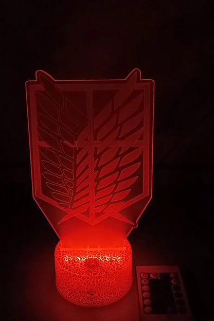 Lámpara LED 3D Atack On Titans